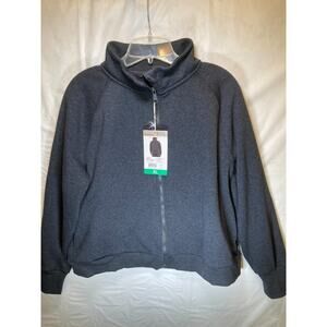 Mondetta Women’s Fleece Full Zip Jacket, Dark Grey, Size XL
